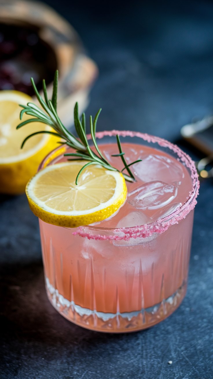 RiNo Refresher - Pink cocktail with rosemary