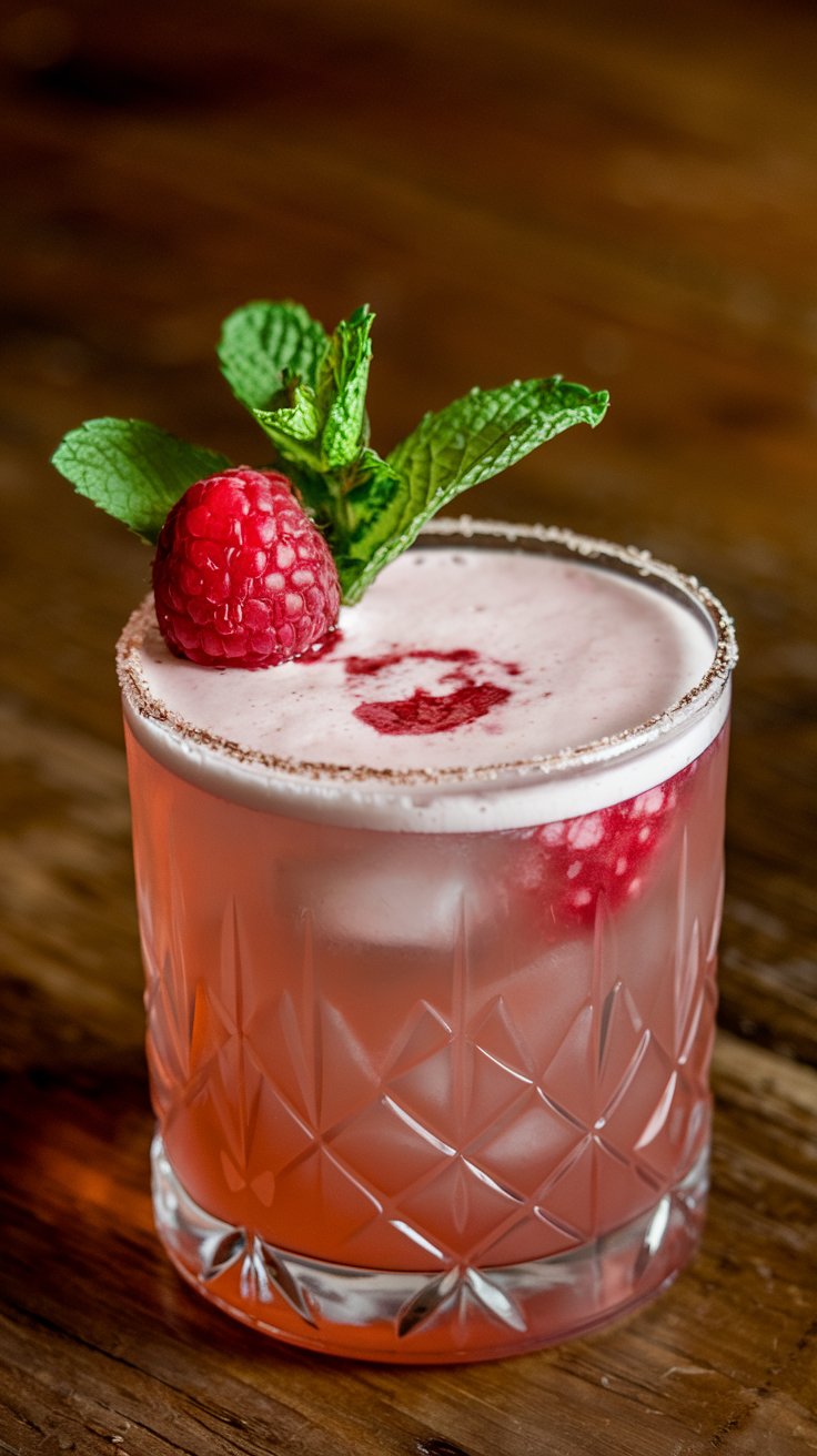 Cherry Creek Cosmo - Pink cocktail with raspberry